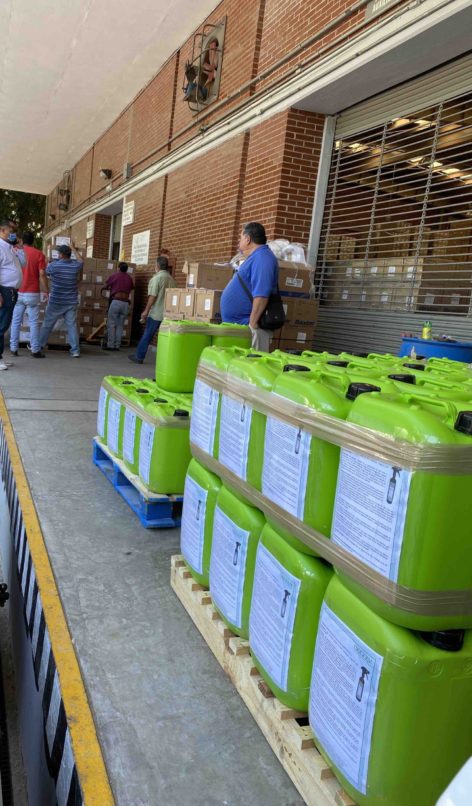 Donación desinfectante Hospital